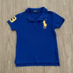 Polo by Ralph Lauren Blue and Yellow Polo Shirt with Iconic Logo
